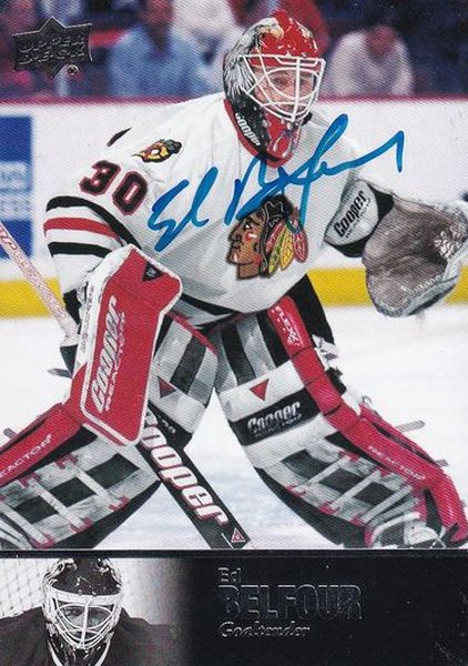 AUTO karta ED BELFOUR 17-18 UD Ultimate Legends Autographs číslo AL-103